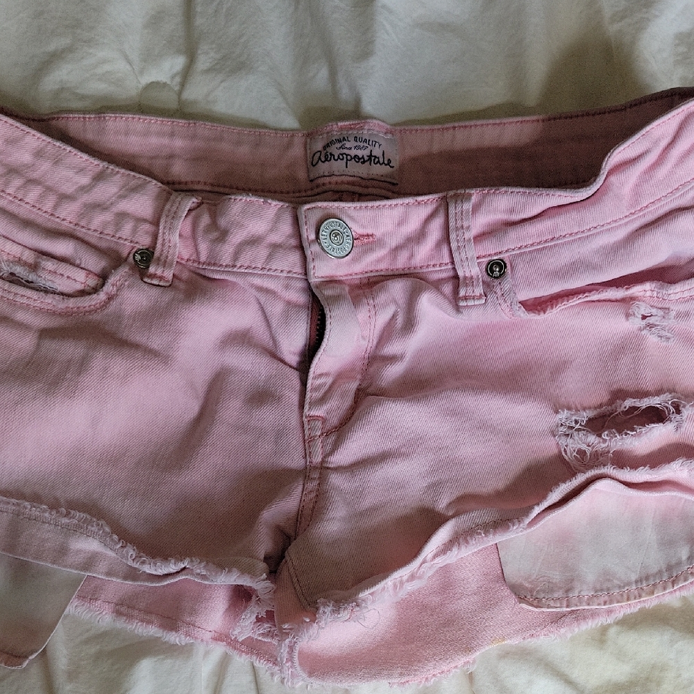Aeropostale Light Pink Ripped Shorts